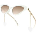 thumbnail image 1 of Gafas de sol de moda para mujer, estrechas, con forma de ojo de gato y cadena de metal, patillas H, 1 of 5