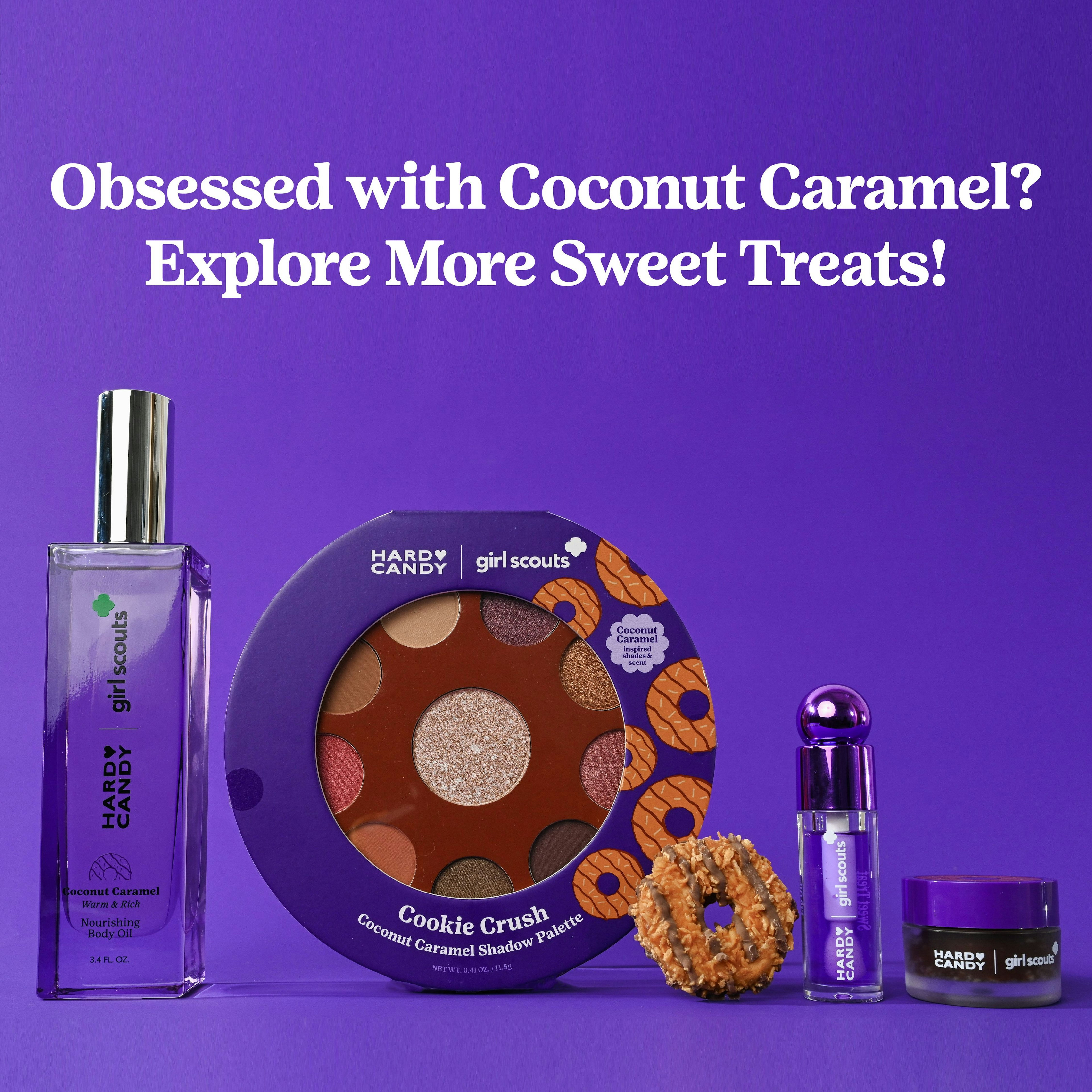 Hard Candy Girl Scouts Hydrating Glossy Lip Oil with Apricot Oil, Jojoba & Vitamin E, Limited Edition Coconut Caramel Flavor