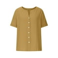 thumbnail image 4 of Summer Saving Clearance Women T Shirt, Xunlbb Women's Casual Breasted Cardigan Shirt Short Sleeved(Yellow,XL), 4 of 7