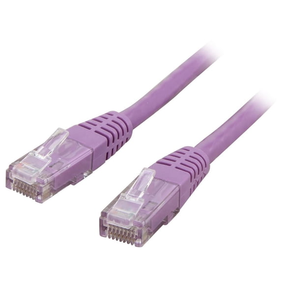 StarTech 50ft CAT6 Ethernet Cable - Purple CAT 6 Gigabit Ethernet Wire -250Mhz 100W PoE RJ45 UTP Molded Network Patch Cord with Strain Relief (C6PATCH50PL)