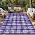 thumbnail image 2 of Purple Plaid Outdoor Rug for Patio/Deck/Porch, Non-Slip Large Area Rug 6 x 9 Ft, Modern Art Checkered Farmhouse Indoor Outdoor Rugs Washable Area Rugs, Reversible Camping Rug Carpet Runner, 2 of 8
