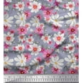 thumbnail image 1 of Soimoi Polyester Crepe Fabric Cosmos Floral Print Fabric by The Yard 52 Inch Wide, 1 of 1