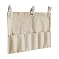 thumbnail image 2 of Beige Large Wall Hanging Cloth Pocket Organizer, No-Drill Storage Bag for Kitchen Bathroom Bedroom, Foldable Wall Mount Organizer for Toiletries Utensils, 15.7x10.2 Inches, 2 of 6