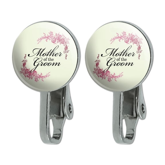 Wedding Floral Mother of the Groom Novelty Clip-On Stud Earrings