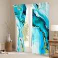 thumbnail image 3 of Manfei Abstract Marble Texture Black Out Curtains,Fluid Stripe Aesthetic Curtains Pack of 2 (42x63 Each),Gold Blue Bedroom Curtains For Kids,Lightweight Room Decor, 3 of 6