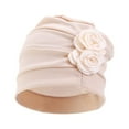 thumbnail image 1 of keepw Polyester Ladies Turban Washable Solid Color Stylish Traditional Cap Office Shopping Head Wrap Headband Bonnet Grey Beige, 1 of 6