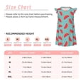 thumbnail image 3 of Balery Watermelon Camisón de princesa para niñas, pijama de algodón con mangas abullonadas, suave y bonito.-Small, 3 of 6