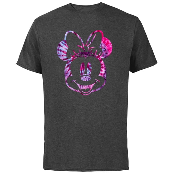 Disney Minnie Mouse Pink Tie Dye - Short Sleeve Cotton T-Shirt for Adults - Customized-Charcoal
