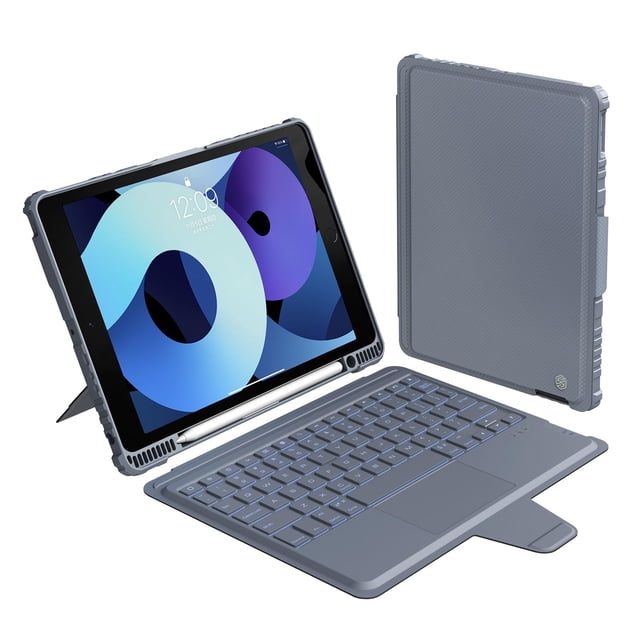 Funda con teclado desmontable para iPad 9ª generación Nillkin Gray