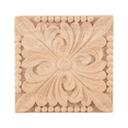 thumbnail image 2 of New Arrivals Natural Wood Appliques Square Flower Carving Decals Decorative Wooden Mouldings for Cabinet Door Furniture Decor Craft 10x10cm, 2 of 9