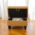 thumbnail image 5 of JESTOP Leather Storage Ottoman, Ottoman with Storage, Rectangle 28.5" Foot Rest Ottomans Stool for Living Room Bedroom, 5 of 7