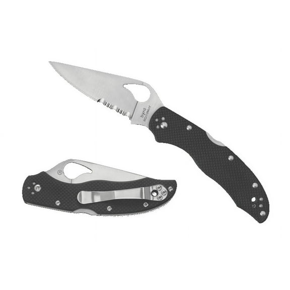 Byrd Harrier 2 Folder 3.32 in Combo Blade Black G-10 Handle