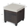thumbnail image 2 of Costway 4PCS Patio Rattan Ottoman Cushioned Seat Foot Rest Coffee Table, 2 of 5