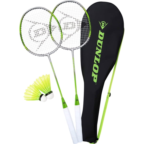 Dunlop 2 Player Premium Badminton Racquet Set One Piece Aluminum 