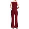 thumbnail image 5 of Linjinx Women's Wedding Guest Pant Suit 3 Piece Mother of Bride Dress Sets Plus Size Cocktail Party Gown Burgundy 3XL, 5 of 7