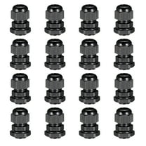 16Pcs PG9 Cable Gland Waterproof Plastic Wire Glands Black for 4-8mm Dia Wires