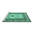 thumbnail image 2 of Ahgly Company Machine Washable Indoor Rectangle Persian Turquoise Blue Traditional Area Rugs, 2' x 5', 2 of 4