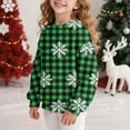 thumbnail image 5 of MKOSPLRT Christmas Sweatshirts for Girl Boy 1-15Y Crew Neck Long Sleeve Snowflake Plaid Pullover Warm Fleece Lined Sweatshirts, 5 of 8
