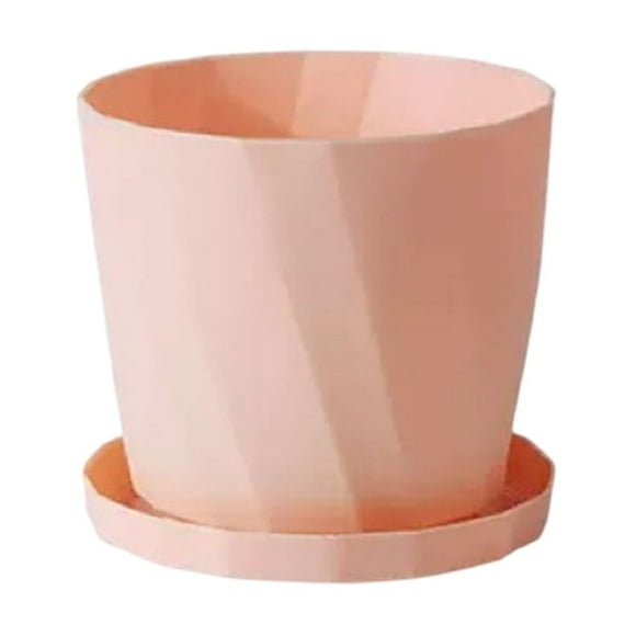 SLYNSHome Plastic Plant Pots,6.61 inch Flower Pots with Drainage Holes and Saucer,Planters for Indoor Outdoor Plants - Pink