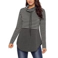 thumbnail image 2 of Capucha de Cuello BLESIY con Capucha de Bloque de Color para Mujer Sudadera con cuello en color, 2 of 8