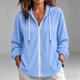 thumbnail image 2 of NominalSnug Zip up Hoodies for Women Long Sleeve Top Hooded Sweatshirts Loose Fit Jackets with Pocket, 2 of 7