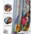 thumbnail image 3 of Easter Bunny Kitchen Curtains Colorful Eggs Spring Tulips Flower Blue Stripes Cafe Short Curtains for Bathroom Blackout Window Curtain Small Window Treatment Drapes for Bedroom Living Room 52"x45"x2, 3 of 9