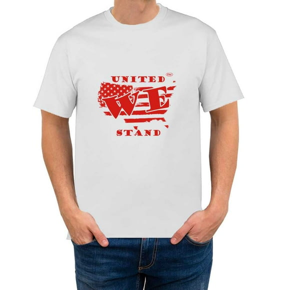 The Season Essentials All States Collection “United We Stand” 100% Cotton Unisex T-shirt Graphic Tee, White/Red, Medium