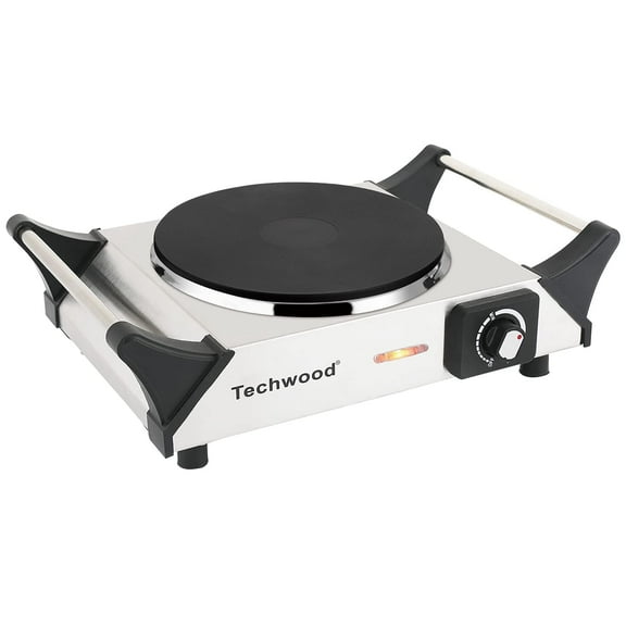 Techwood 1500W Electric Hot Plate - Portable Single Burner, 13.78 in, Ideal for Home, RV & Camping