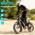 thumbnail image 3 of 1500W Electric Bike for Adults,48V 25Ah Max 90 Miles & 35MPH Electric Motorcycle,20’’ Fat Tire&nbsp;Full Suspension,APP Control,Mountain Bike UL2849, 3 of 10