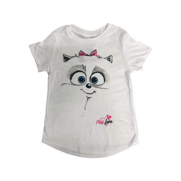 Secret Life of Pets Girls White Fluff Love Short Sleeve T-Shirt Tee Shirt 5