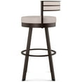thumbnail image 3 of Amisco Browser 30 In. Swivel Bar Stool - Cream Faux Leather / Dark Brown Metal, 3 of 9