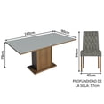 thumbnail image 4 of Juego de Comedor Mesa de Tablero de Madera 6 Sillas Marrón/Gris/Plata Hanna Madesa, 4 of 7