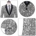 thumbnail image 3 of Men"s Party Leopard Print Blazer, Notched Lapel Lightweight Suit Jacket -bba, 3 of 4