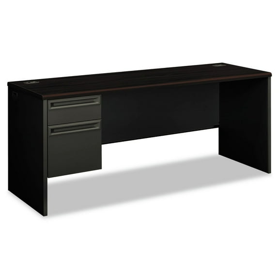 HON H38855L.N.S 38000 Series 72w x 24d x 29.5h Left Pedestal Credenza - Mahogany/Charcoal