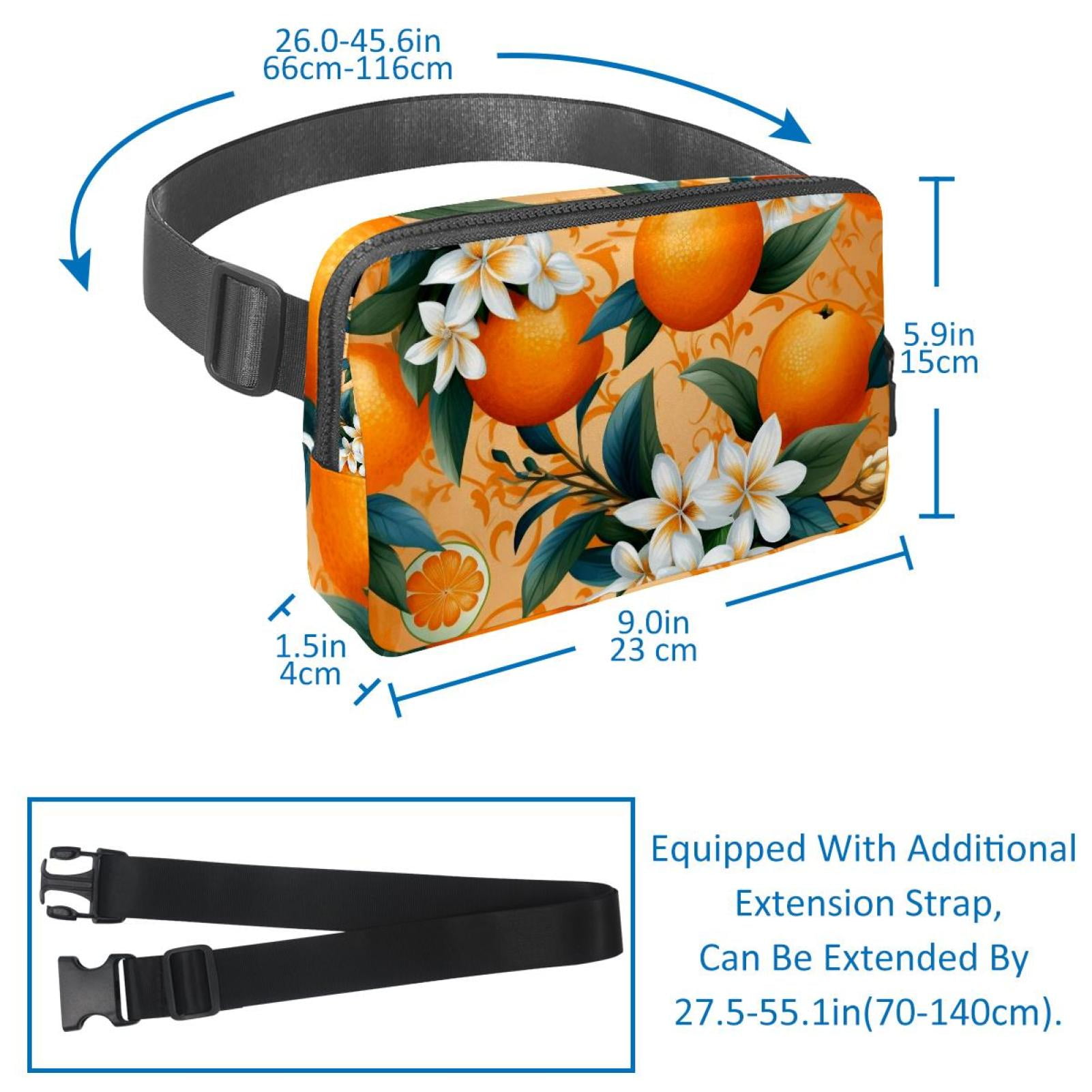 Oranges Lightweight Adjustable Cross Body Bag Fanny Pack Waist Pack with Extension Strap Unisex