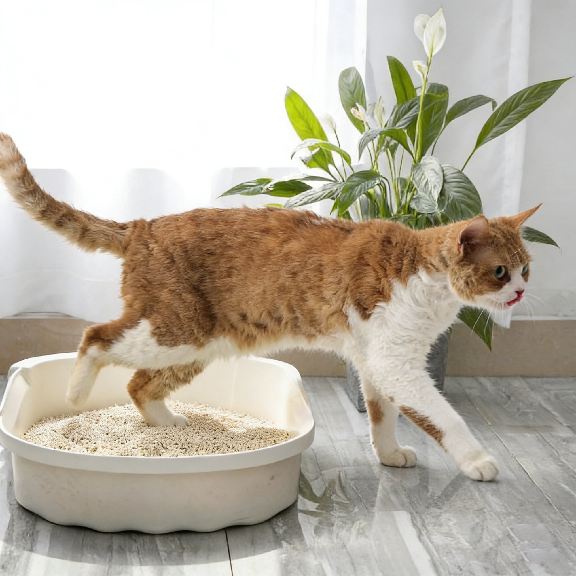 PURPURLAND Tofu Cat Litter -8.8/17.6LBS (2/4Packs) Corn Starch Blend, Flushable & Dust-Free, Quick Clumping, Superior Odor Control, Unscented, Low Tracking Pellets, Lightweight