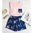 thumbnail image 5 of Womens Pajama Sets Soft T-shirt and shorts Sleepwear Sets size L, 5 of 5