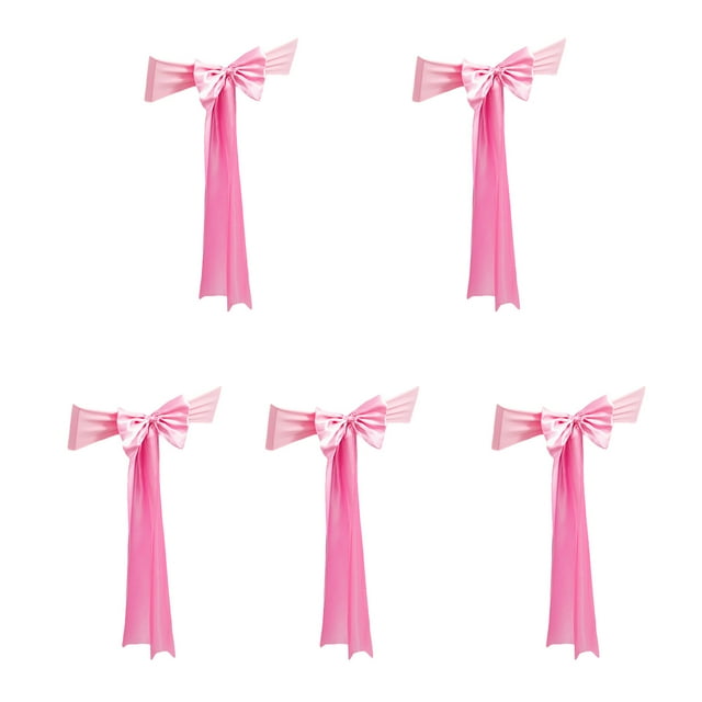 CSChome Bow-knot Sashes Decorative Chair Sashes: Bright Color, Soft Fabric, Washable, Smooth, Non-Fading, Wedding Party Banquet, 5Pcs