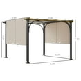 thumbnail image 3 of Outsunny Pavillon de Terrasse Pergola Extérieure 10 Pieds x 10 Pieds Auvent Rétractable, Beige, 3 of 9