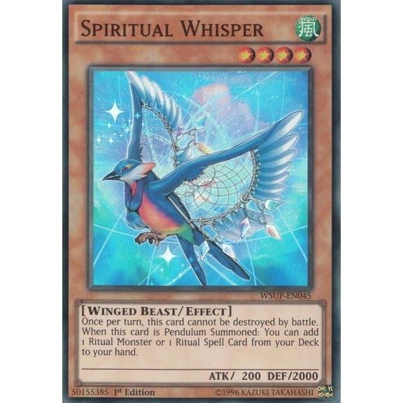 YuGiOh World Superstars Super Rare Spiritual Whisper WSUP-EN045