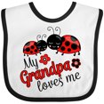 thumbnail image 3 of Inktastic My Grandpa Loves Me with Cute Ladybugs Boys or Girls Baby Bib, 3 of 4