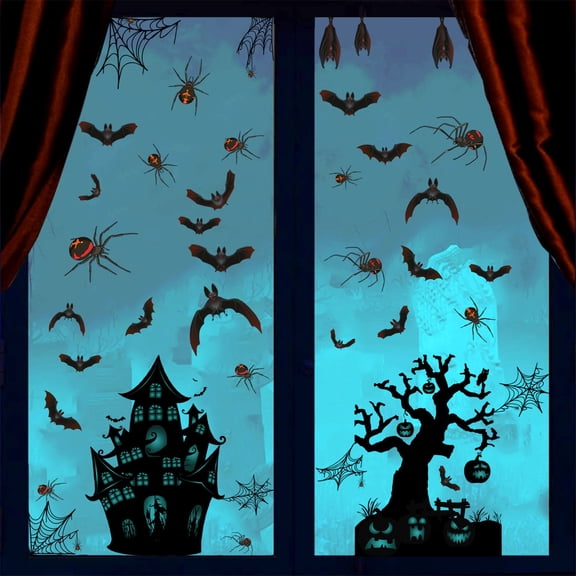Vikakiooze Halloween Halloween Removable Wall Stickers Horror Witch For Window Home Floor
