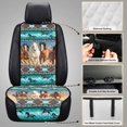 thumbnail image 6 of COEQINE Quilted Car Seat Cover for Two Front Seats, Durable Bucket Seat Protector Soft Dog Seat Cover, Set of 2, Universal Fit for Most Vehicles, Aztec Running Horse Teal, 6 of 7