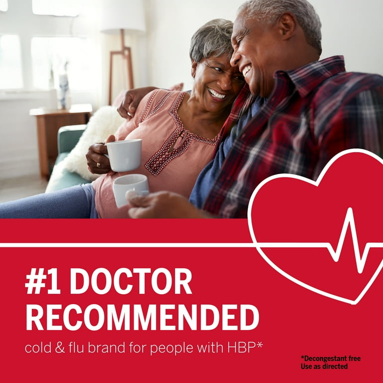 Coricidin HBP Cold & Flu Relief Tablets, High Blood Pressure, 20 Ct