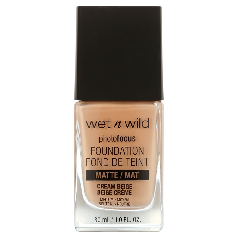 wet n wild Photo Focus Liquid Foundation, Medium, Matte, Cream Beige, 1 fl oz