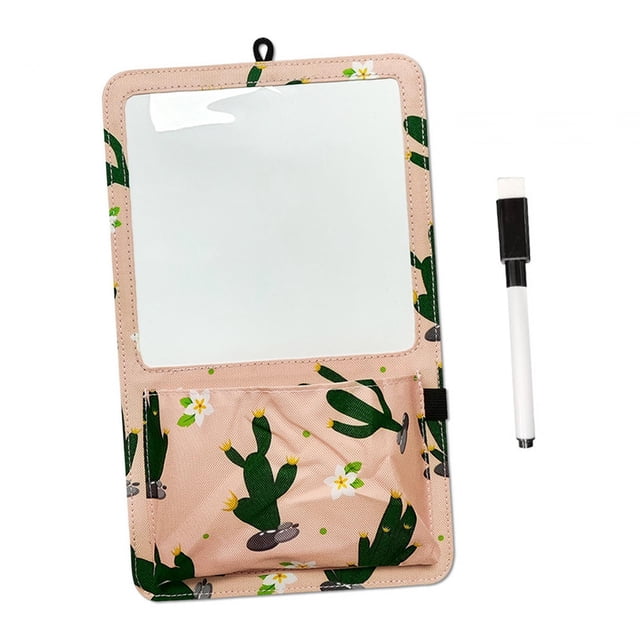 Pizarra blanca magnética de borrado en seco con soporte para bolígrafos, pegatinas pequeñas para recordatorios, mensajes estables. Rosa