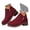 Red, variant on VintGreene Low Heel Short Booties Suede Casual Side Zipper Shoes Outdoor Walking Ankle Boots Non Slip on Hiking Sneaker Green Size 7