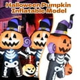 thumbnail image 2 of 6FT Tall Skeleton Small Ghost Inflatable Pumpkin Skull Halloween Decor, LED Lights, High Performance Waterproof Fan, 2 of 7