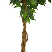 Nearly Natural 6 Ficus Artificial Tree, Green