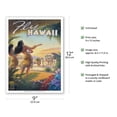 thumbnail image 2 of Fly to Hawaii - Hula Dancers - Vintage Hawaiian Travel Poster by Kerne Erickson - Master Art Print (Unframed) 9in x 12in, 2 of 4
